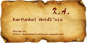 Karfunkel Antónia névjegykártya